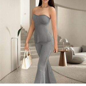 Strapless Gray 2PC sz Small